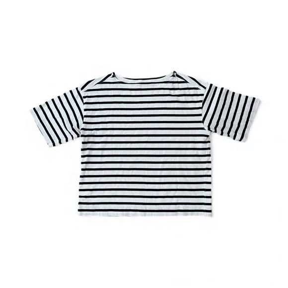 Everlane The Mariner Oversized Tee - Black & Bone Stripe - Size Small - Picture 2 of 9
